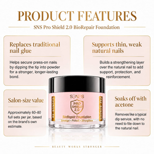 SNS Pro Shield 2.0 Combo - BioRepair Foundation, Gelous Base, Sealer Dry 0.5 oz, LAVIS Soft Gel Tips 4 Shapes