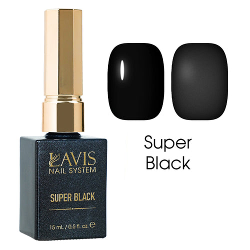 LAVIS Gel Polish Super Black - 0.5 oz