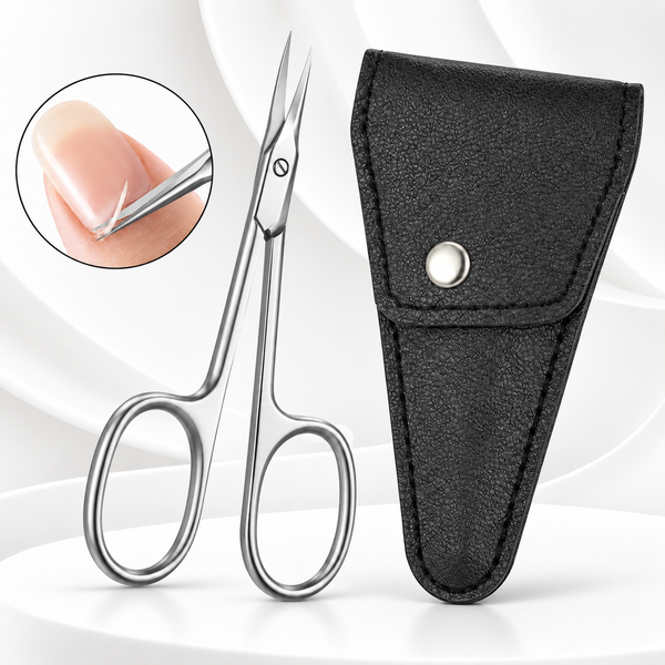 Cuticle Scissors - Extra-Fine Curved Blade with Pouch