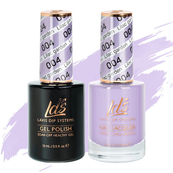 LDS 004 Lilac Garden - LDS Gel Polish & Matching Nail Lacquer Duo Set - 0.5oz