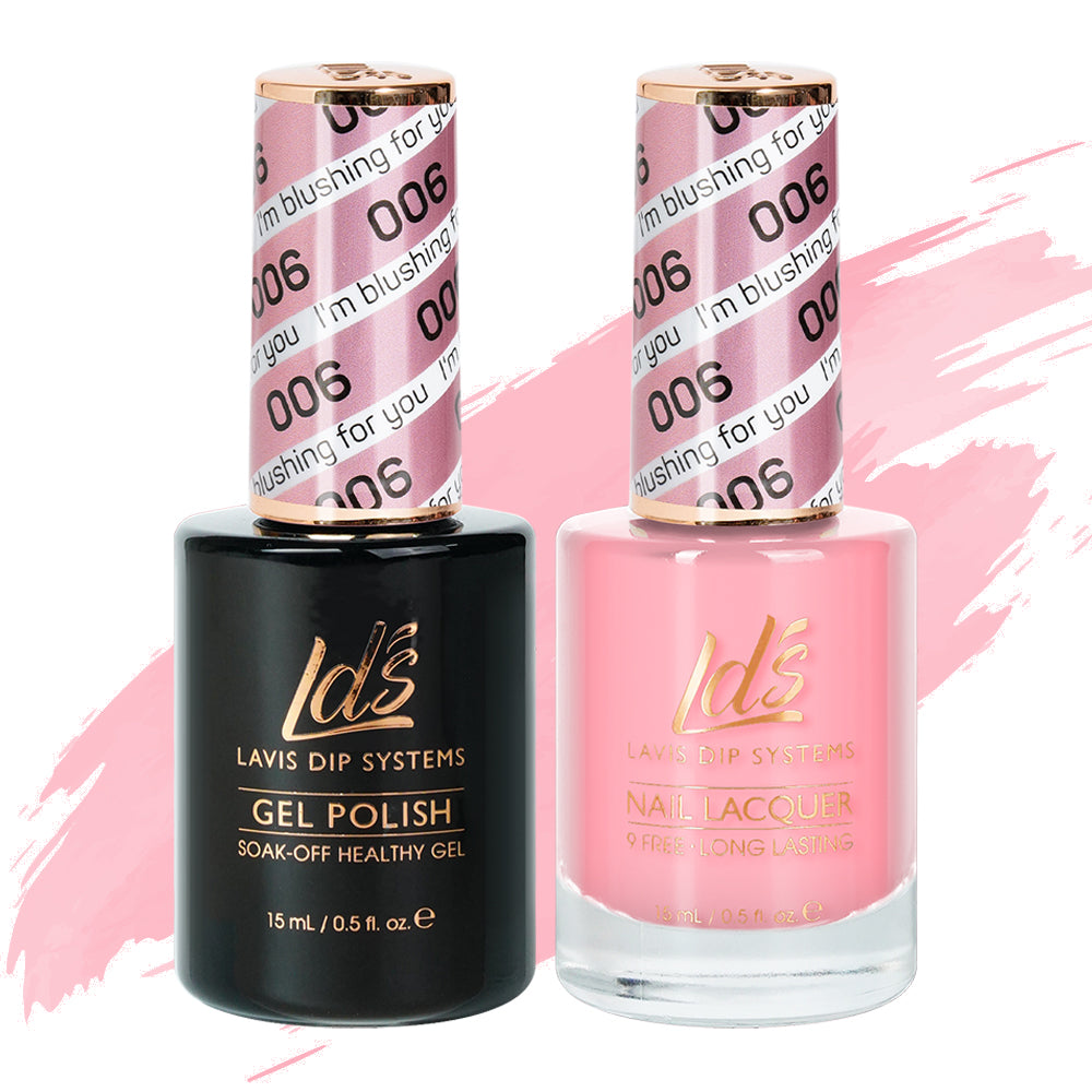 LDS 006 I'm Blushing For You - LDS Gel Polish & Matching Nail Lacquer Duo Set - 0.5oz