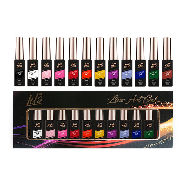 LDS Line Art Gel Nails Polish Nail Art Set (12 colors): 01-12 (ver 2)