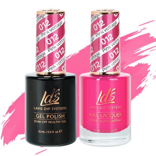 LDS 012 Pink Vottage - LDS Gel Polish & Matching Nail Lacquer Duo Set - 0.5oz