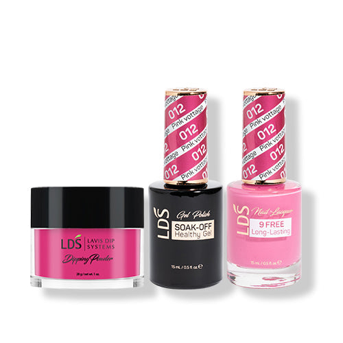 LDS 3 in 1 - 012 Pink Vottage - Dip (1oz), Gel & Lacquer Matching