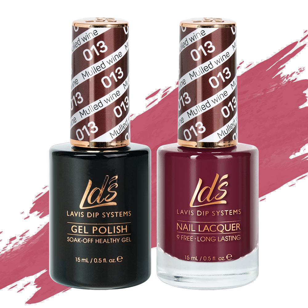 LDS 013 Mulled Wine - LDS Gel Polish & Matching Nail Lacquer Duo Set - 0.5oz