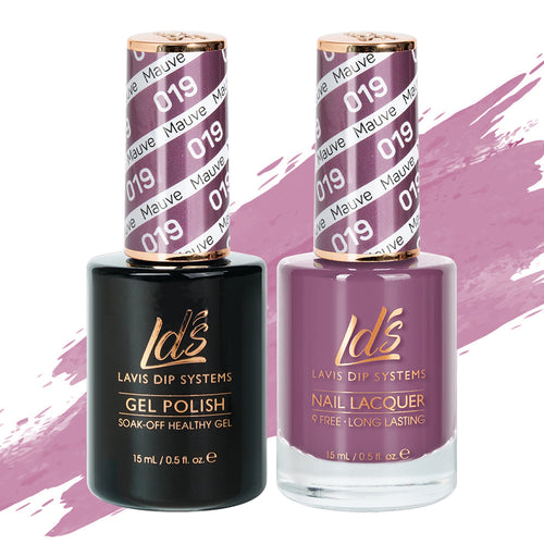 LDS 019 Mauve - LDS Gel Polish & Matching Nail Lacquer Duo Set - 0.5oz