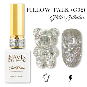 LAVIS Glitter G02 - 01 - Gel Polish 0.5 oz - Pillow Talk Collection