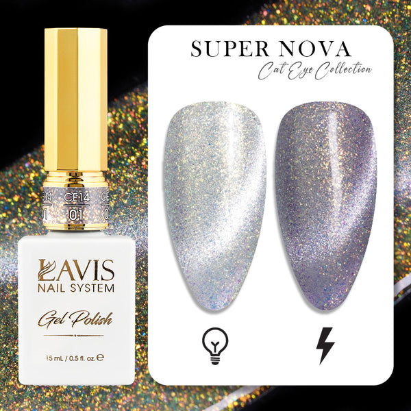  LAVIS Cat Eyes CE14 - 01 - Gel Polish 0.5 oz - Super Nova Collection