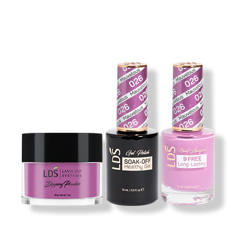LDS 3 in 1 - 026 Mauvelous - Dip (1oz), Gel & Lacquer Matching