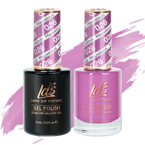 LDS 026 Mauvelous - LDS Gel Polish & Matching Nail Lacquer Duo Set - 0.5oz