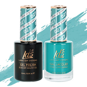 LDS 027 Blue Or Green - LDS Gel Polish & Matching Nail Lacquer Duo Set - 0.5oz