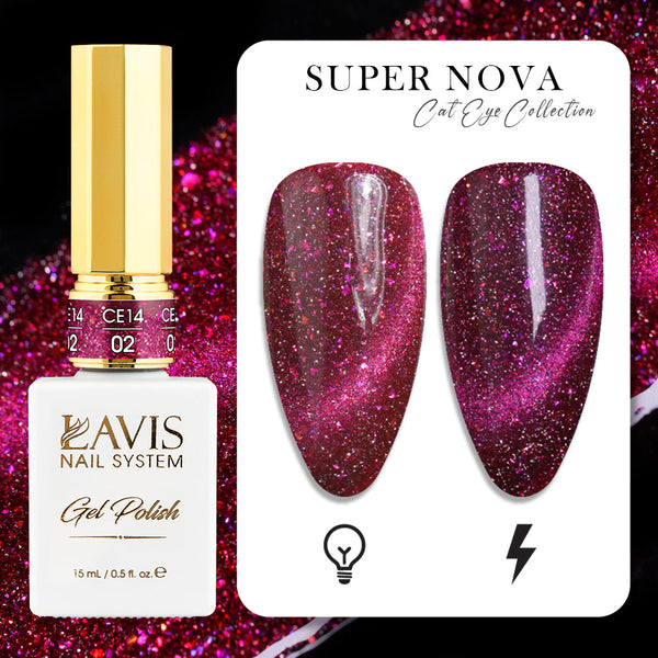 LAVIS Cat Eyes CE14 - 02 - Gel Polish 0.5 oz - Super Nova Collection