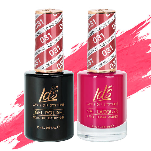 LDS 031 La Vie En Rose - LDS Gel Polish & Matching Nail Lacquer Duo Set - 0.5oz