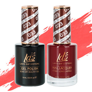 LDS 033 Sangria - LDS Gel Polish & Matching Nail Lacquer Duo Set - 0.5oz