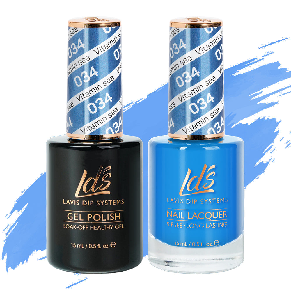 LDS 034 Vitamin Sea - LDS Gel Polish & Matching Nail Lacquer Duo Set - 0.5oz