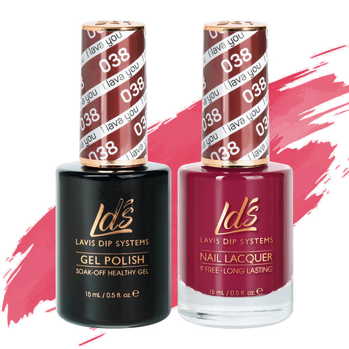 LDS 038 I Lava You - LDS Gel Polish & Matching Nail Lacquer Duo Set - 0.5oz