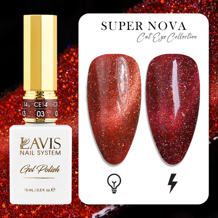 LAVIS Cat Eyes CE14 - 03 - Gel Polish 0.5 oz - Super Nova Collection