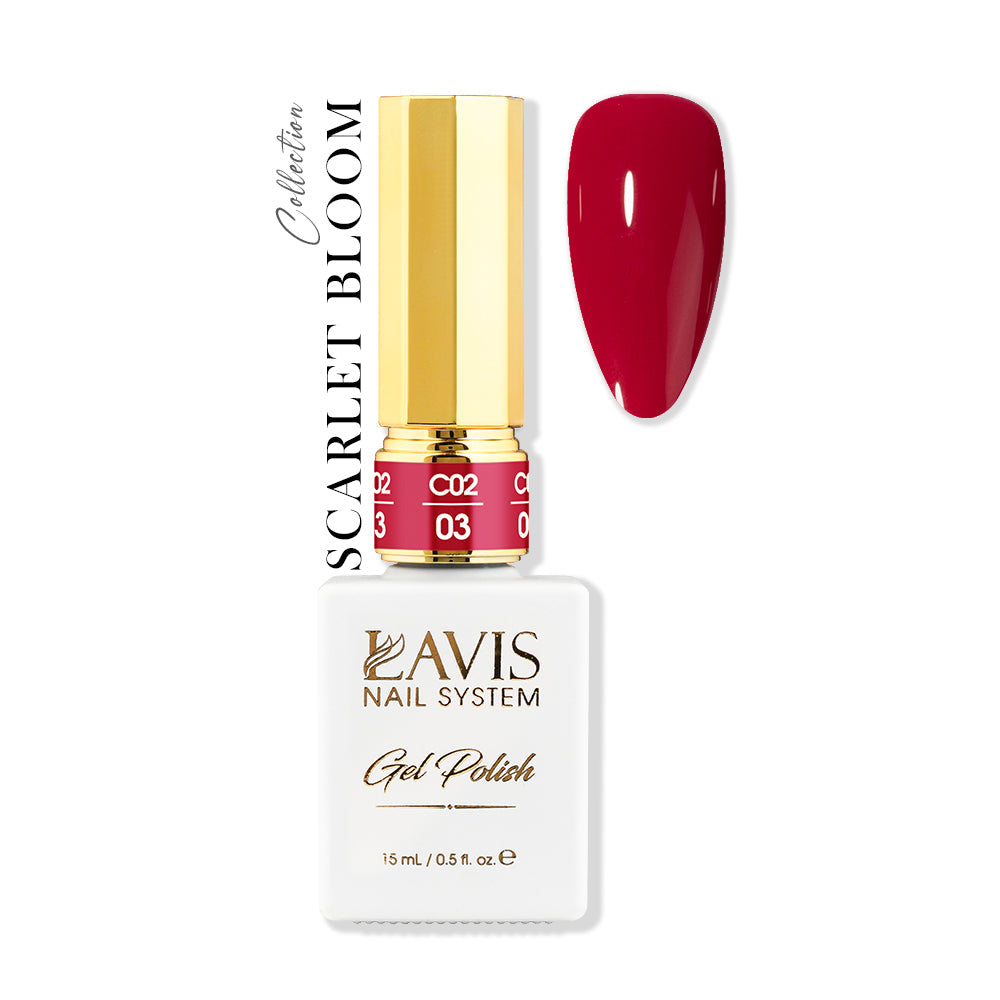 LAVIS C02 - 03 - Gel Polish 0.5 oz - Scarlet Bloom Collection