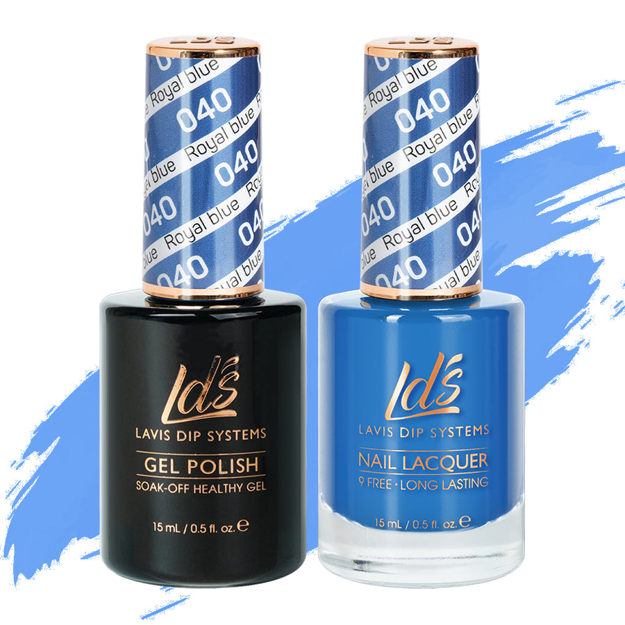 LDS 040 Royal Blue - LDS Gel Polish & Matching Nail Lacquer Duo Set - 0.5oz