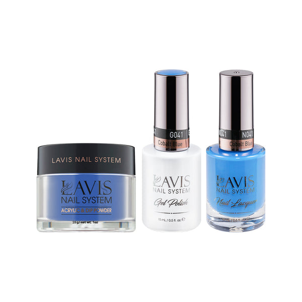 LAVIS 3 in 1 - 041 Cobalt Blue - Acrylic & Dip Powder (1oz), Gel & Lacquer