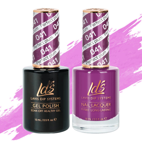 LDS 041 Perfect Plum - LDS Gel Polish & Matching Nail Lacquer Duo Set - 0.5oz