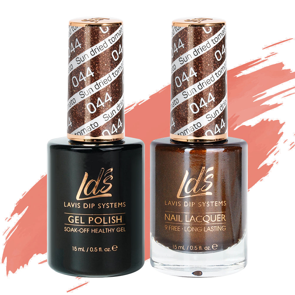 LDS 044 Sun Dried Tomato - LDS Gel Polish & Matching Nail Lacquer Duo Set - 0.5oz