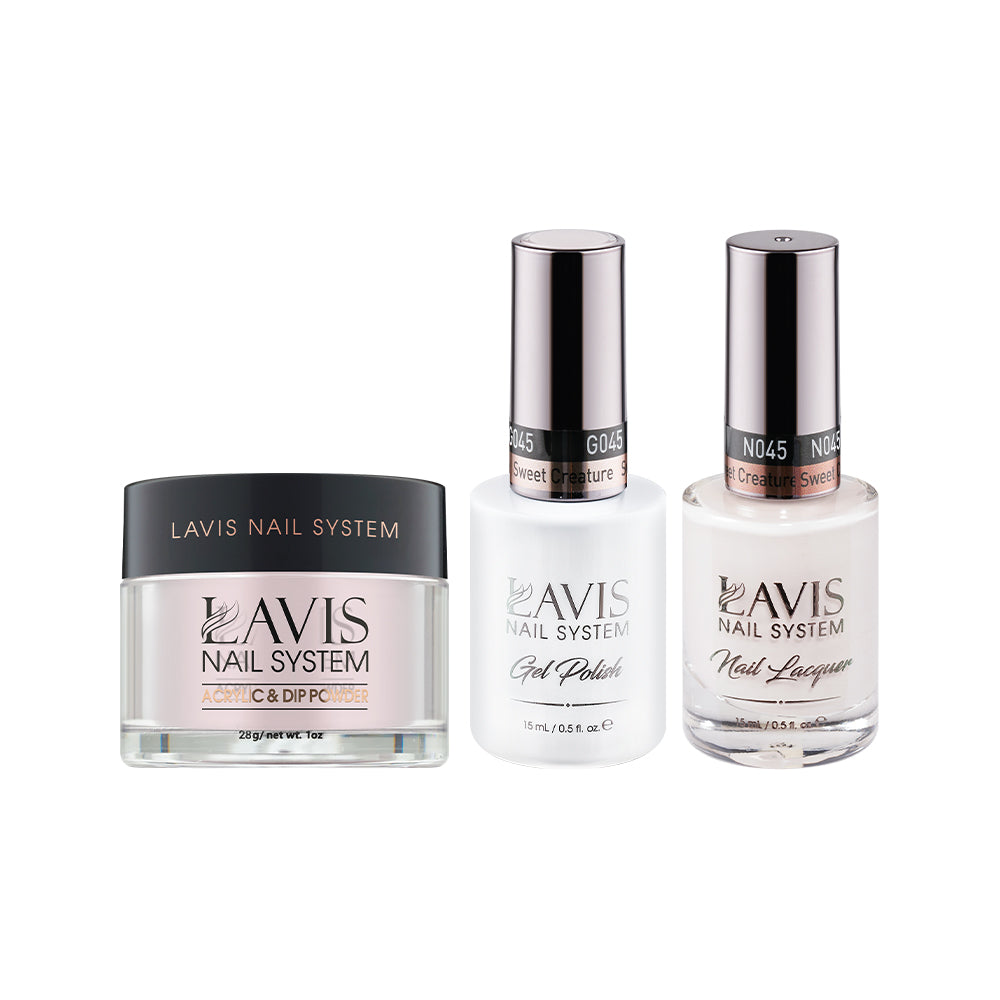 LAVIS 3 in 1 - 045 Sweet Creature - Acrylic & Dip Powder (1oz), Gel & Lacquer