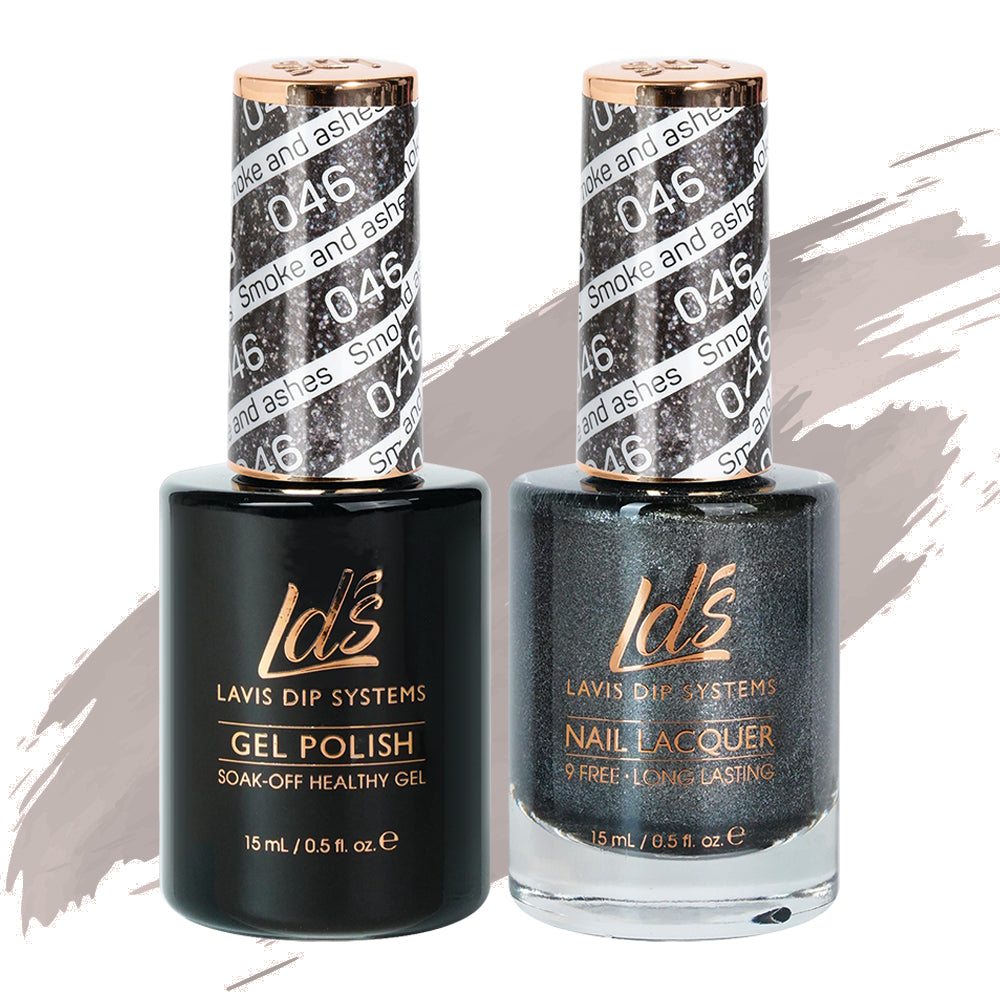 LDS 046 Smoke And Ashes - LDS Gel Polish & Matching Nail Lacquer Duo Set - 0.5oz