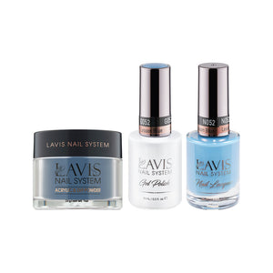 LAVIS 3 in 1 - 052 Lesson Blue - Acrylic & Dip Powder (1oz), Gel & Lacquer