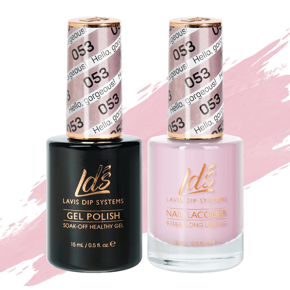 LDS 053 Hello, Gorgeous - LDS Gel Polish & Matching Nail Lacquer Duo Set - 0.5oz