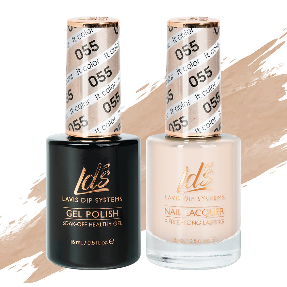 LDS 055 It Color - LDS Gel Polish & Matching Nail Lacquer Duo Set - 0.5oz