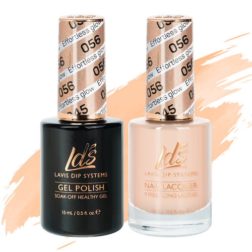 LDS 056 Effortless Glow - LDS Gel Polish & Matching Nail Lacquer Duo Set - 0.5oz