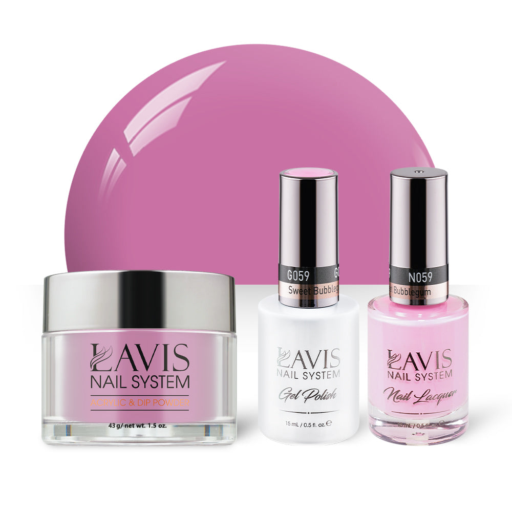 LAVIS 3 in 1 - 059 Sweet Bubblegum - Acrylic & Dip Powder, Gel & Lacquer