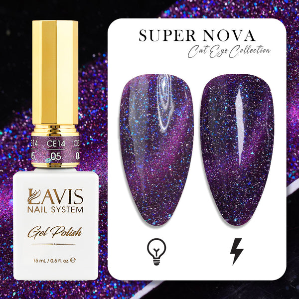 LAVIS Cat Eyes CE14 - 05 - Gel Polish 0.5 oz - Super Nova Collection