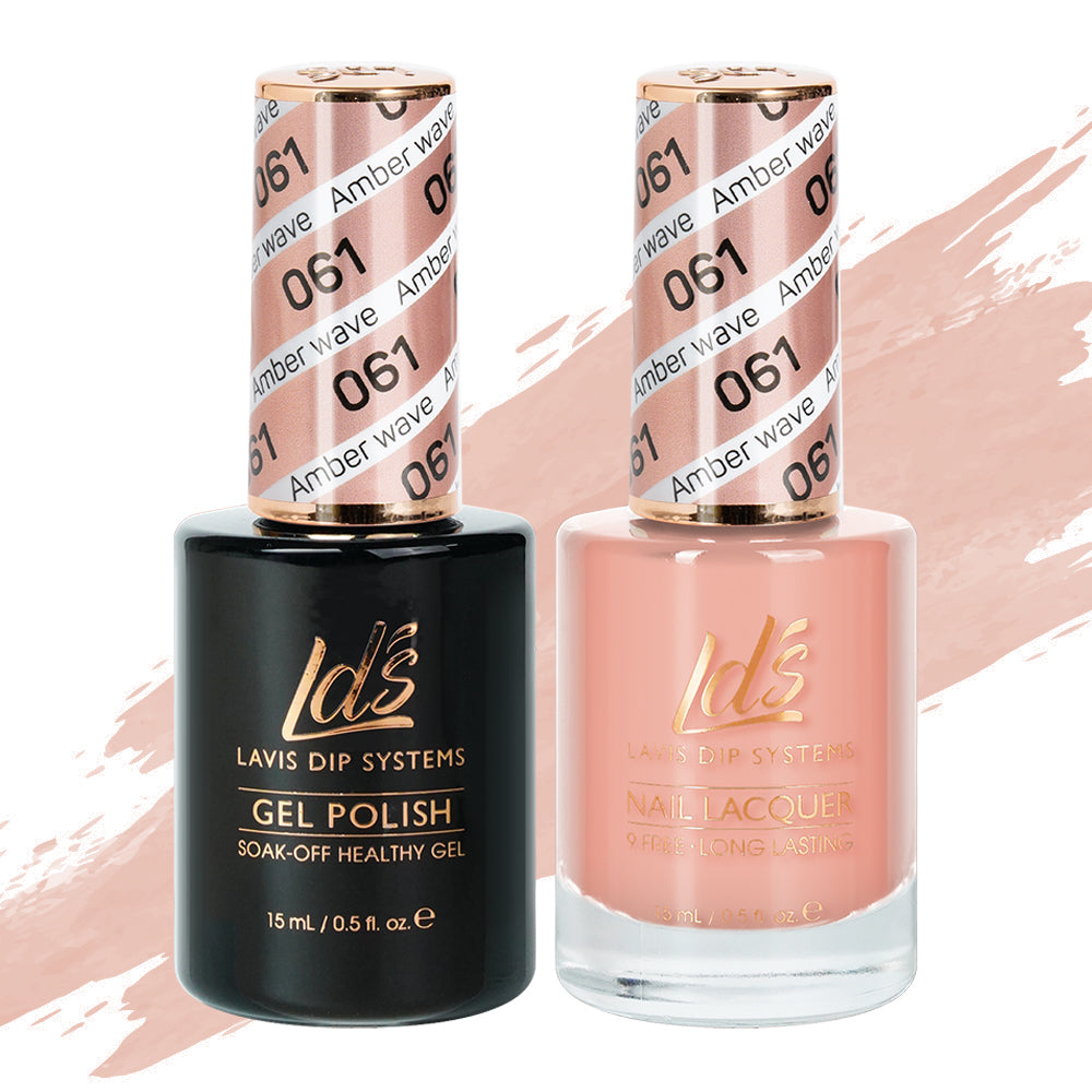 LDS 061 Amber Wave - LDS Gel Polish & Matching Nail Lacquer Duo Set - 0.5oz