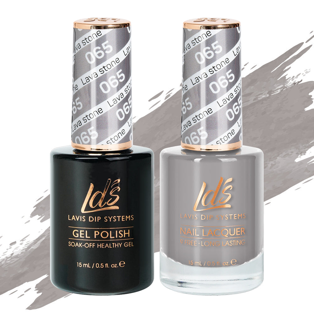 LDS 065 Lava Stone - LDS Gel Polish & Matching Nail Lacquer Duo Set - 0.5oz