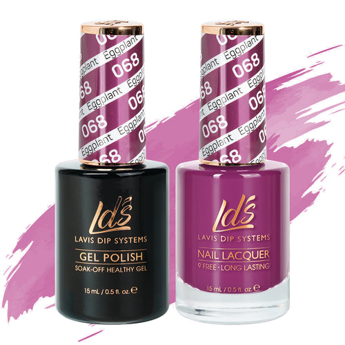 LDS 068 Eggplant - LDS Gel Polish & Matching Nail Lacquer Duo Set - 0.5oz