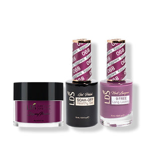 LDS 3 in 1 - 068 Eggplant - Dip (1oz), Gel & Lacquer Matching