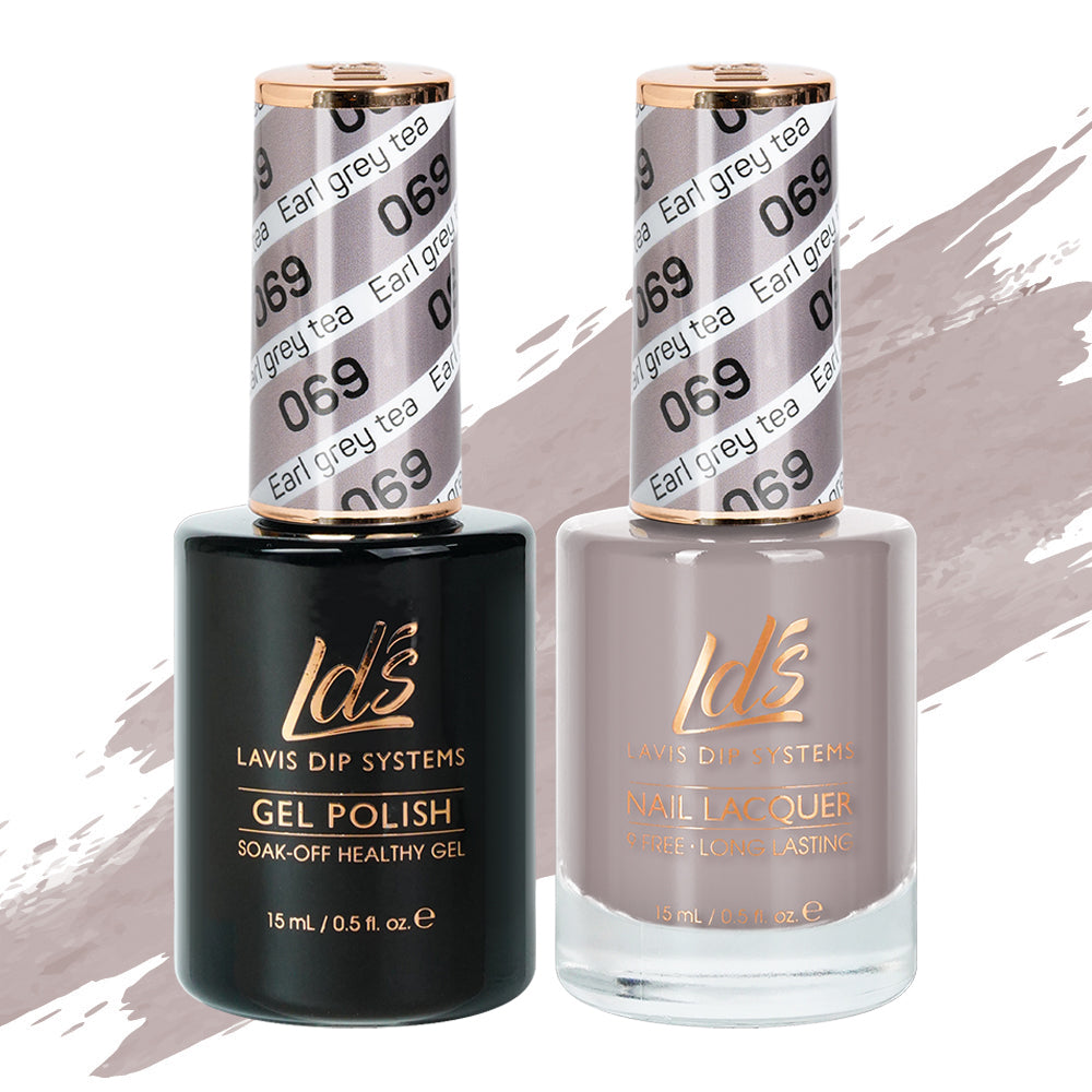 LDS 069 Earl Grey Tea - LDS Gel Polish & Matching Nail Lacquer Duo Set - 0.5oz