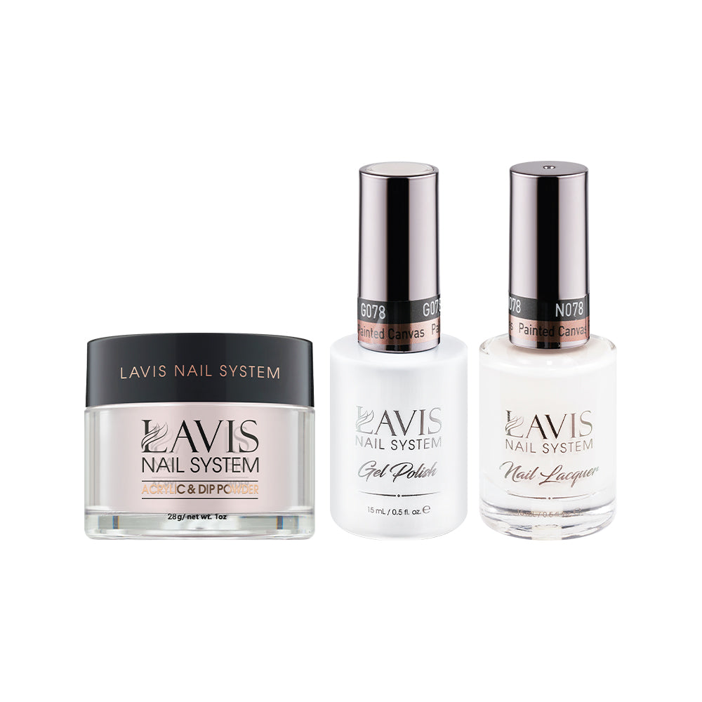 LAVIS 3 in 1 - 078 Painted Canvas - Acrylic & Dip Powder (1oz), Gel & Lacquer