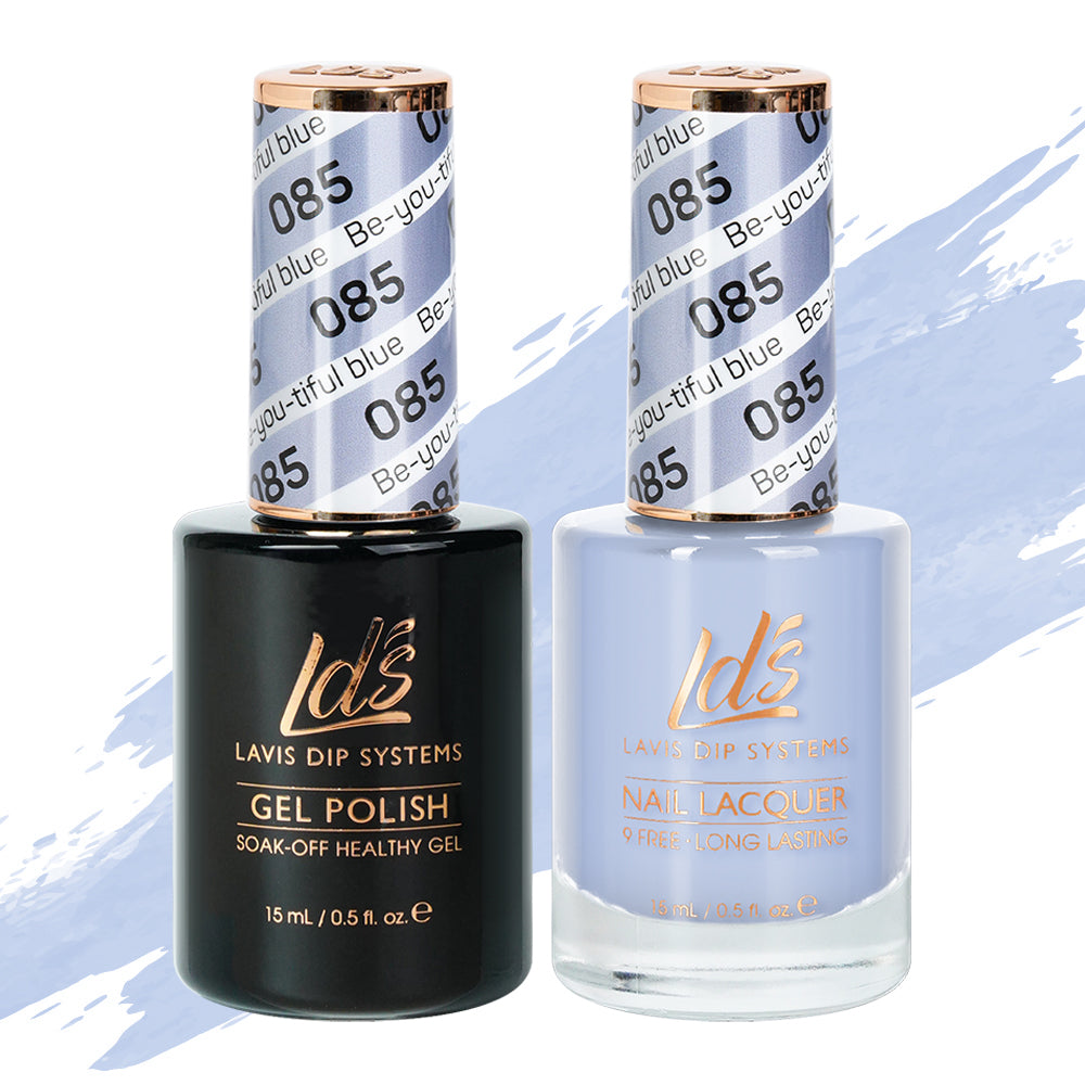 LDS 085 Be-You-Tiful Blue - LDS Gel Polish & Matching Nail Lacquer Duo Set - 0.5oz