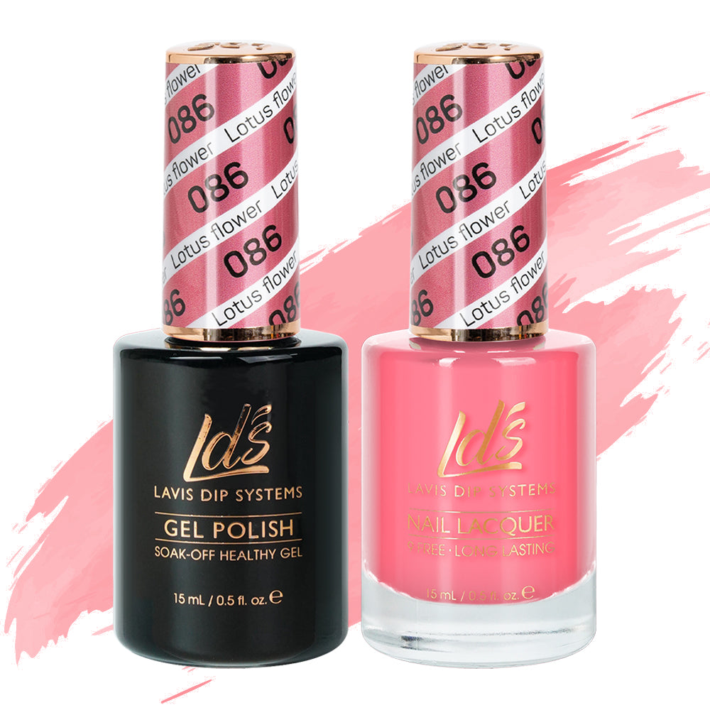 LDS 086 Lotus Flower - LDS Gel Polish & Matching Nail Lacquer Duo Set - 0.5oz