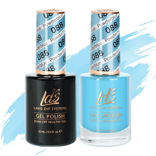 LDS 088 Powderblue - LDS Gel Polish & Matching Nail Lacquer Duo Set - 0.5oz