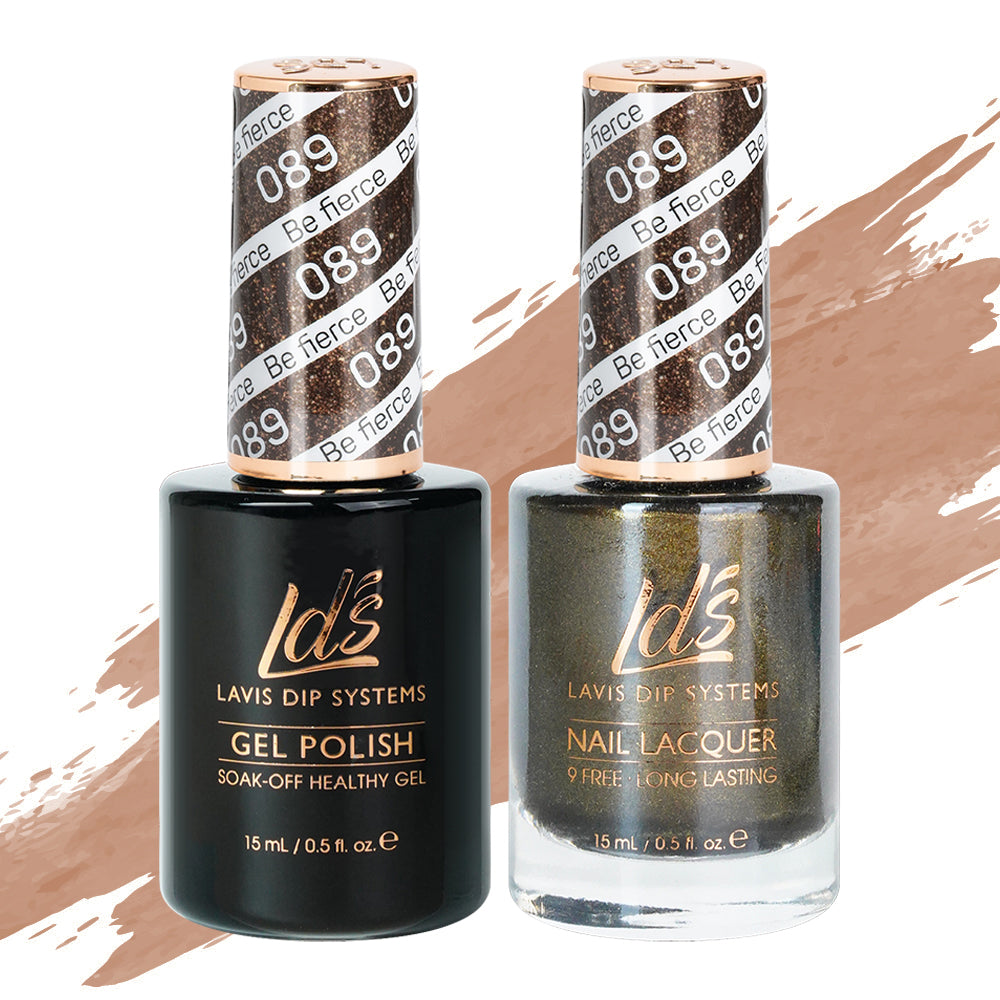 LDS 089 Be Fierce - LDS Gel Polish & Matching Nail Lacquer Duo Set - 0.5oz