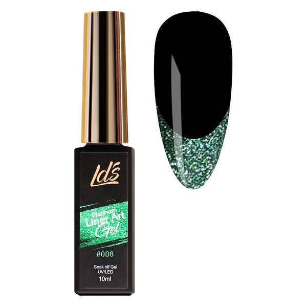 LDS - 08 Emerald Green - Platinum Line Art Gel Nails Polish Nail Art