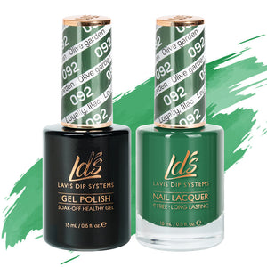 LDS 092 Olive Garden - LDS Gel Polish & Matching Nail Lacquer Duo Set - 0.5oz