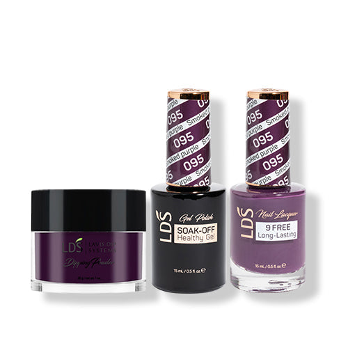 LDS 3 in 1 - 095 Smoked Purple - Dip (1oz), Gel & Lacquer Matching