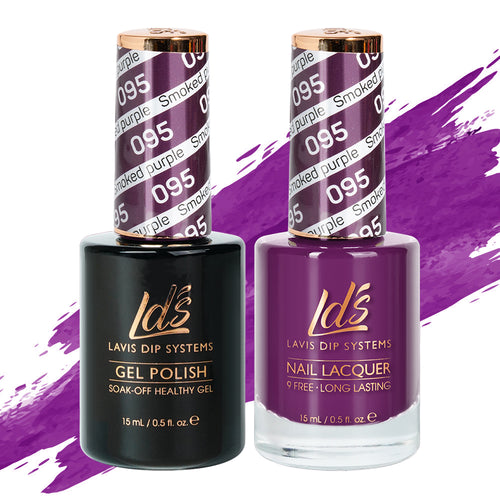 LDS 095 Smoked Purple - LDS Gel Polish & Matching Nail Lacquer Duo Set - 0.5oz