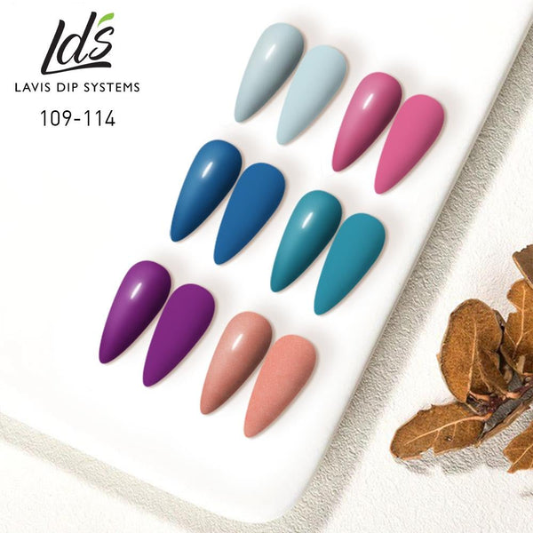 LDS Gel & Matching Lacquer Starter Kit : 109, 110, 111, 112, 113, 114, Base,Top & Strengthener