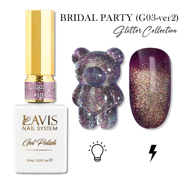 LAVIS Set 24 (G03-ver2) - Gel Polish 0.5 oz - Bridal Party Glitter Collection